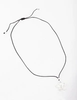 Silver Sunray Flower Rope Necklace