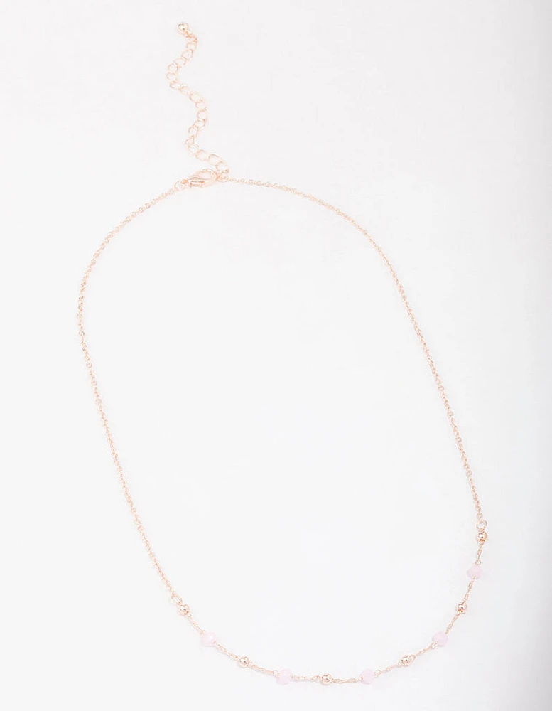 Gold Bead & Ball Chain Necklace