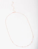 Gold Bead & Ball Chain Necklace