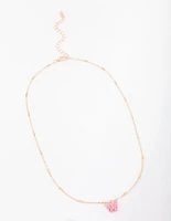 Gold Bar Chain Butterfly Short Necklace