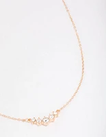 Gold Graduating Diamante Chain Necklace