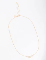 Gold Graduating Diamante Chain Necklace