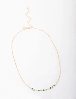 Gold Bead Chain Short Necklace