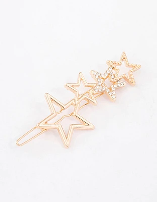 Gold Diamante Star Hair Clip