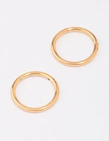 Gold Plated Titanium Fine Sleeper Earrings 10mm