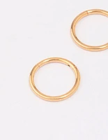 Gold Plated Titanium Fine Sleeper Earrings 10mm