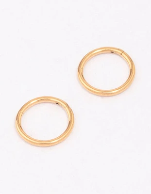 Gold Plated Titanium Fine Sleeper Earrings 6mm