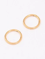 Gold Plated Titanium Fine Sleeper Earrings 6mm