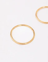 Gold Plated Titanium Fine Sleeper Earrings 8mm