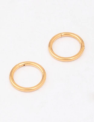 Gold Plated Titanium Sleeper Earrings 10mm