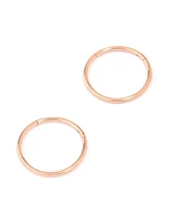 Rose Gold Plated Titanium Fine Sleeper Earrings 10mm