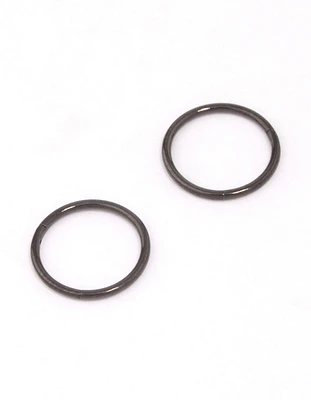 Black Coated Titanium Fine Sleeper Earrings