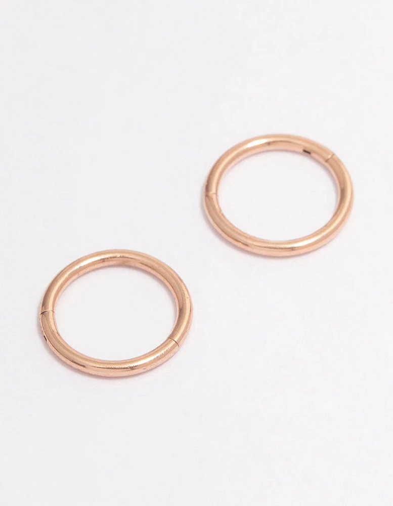 Rose Gold Plated Surgical Steel Fine Sleeper Earrings 6mm