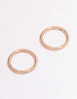 Rose Gold Plated Surgical Steel Fine Sleeper Earrings 6mm