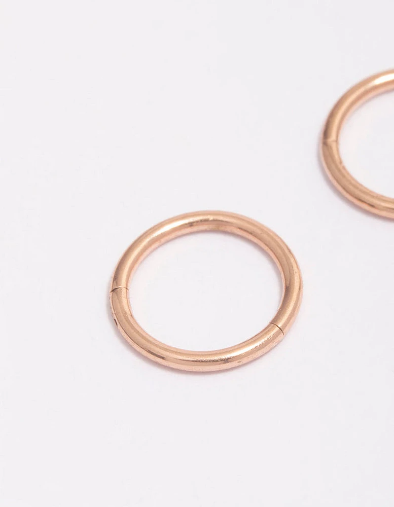 Rose Gold Plated Surgical Steel Fine Sleeper Earrings 6mm