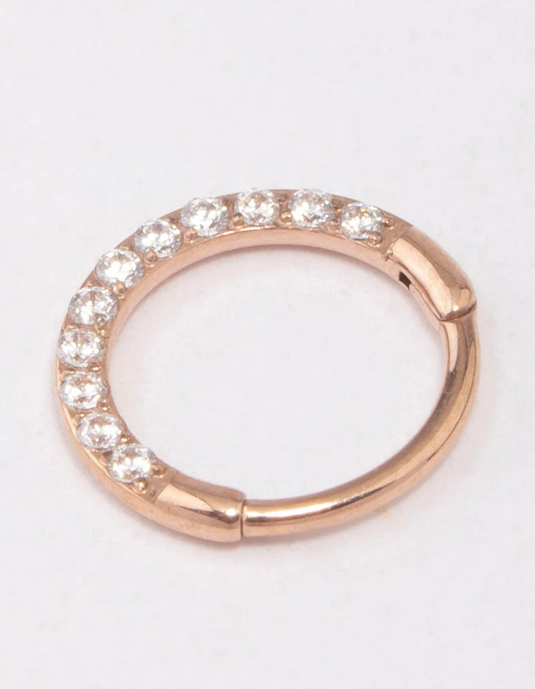 Rose Gold Plated Surgical Steel Clicker Ring