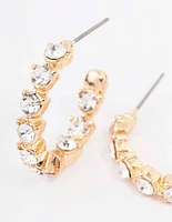 Gold Statement Diamante Hoop Earrings