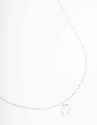 Silver Large Floating Diamante Necklace