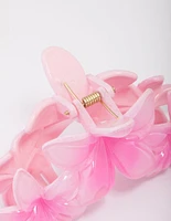 Pink Tropical Flower Trio Hair Claw Clip