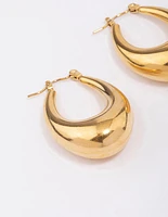 Gold Plated Stainless Steel Full Loop Hoop Earrings