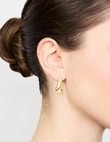 Waterproof Gold Plated Stainless Steel Skinny Bubble Drop Earrings