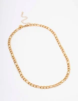 Gold Plated Stainless Steel Chunky Figaro Necklace