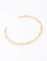 Gold Plated Stainless Steel Mini Wave Wrist Cuff