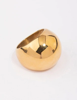 Waterproof Gold Plated Stainless Steel Large Bubble Ring