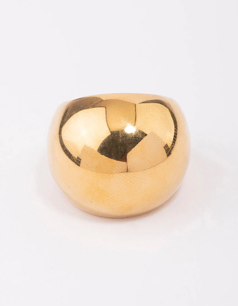 Gold Plated Stainless Steel Large Bubble Ring