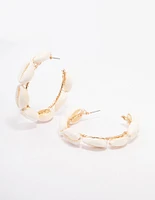 Natural Shell Large Hoop Earrings