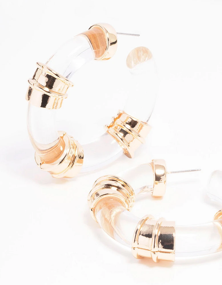 Gold Transparent Large Hoop Earrings