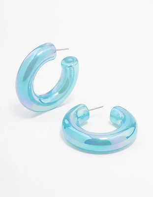 Blue Medium Hoop Earrings