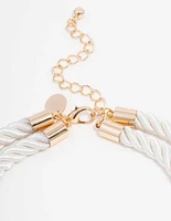 Mixed Rope Oval Textured Necklace