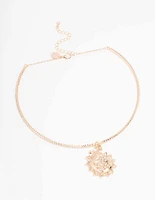 Gold Shell Embellished Choker