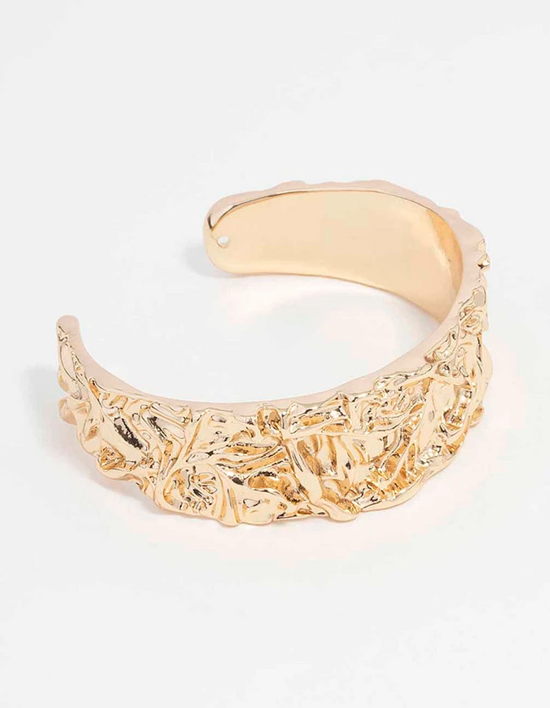 Gold Textured Multi Wrist Cuff