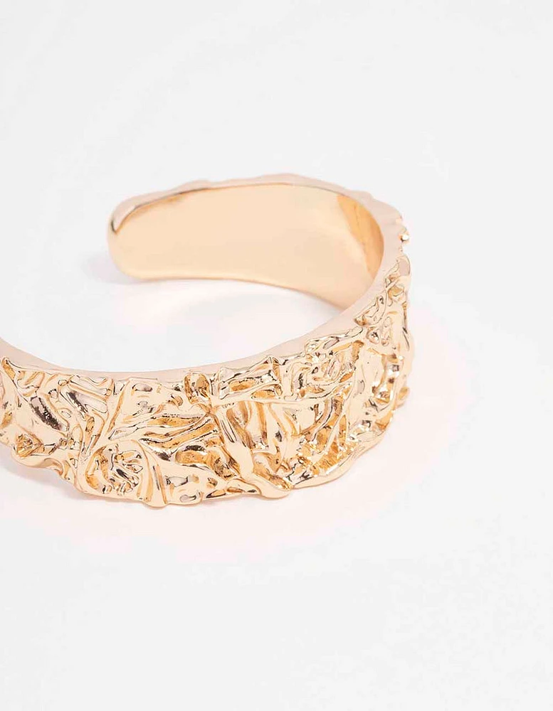 Gold Textured Multi Wrist Cuff