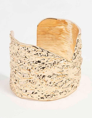 Gold Textured Multi Wrist Cuff