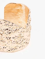 Gold Textured Multi Wrist Cuff