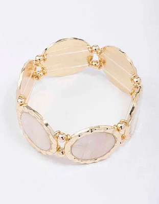 Gold Pearl Disc Bracelet