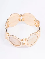 Gold Pearl Disc Bracelet