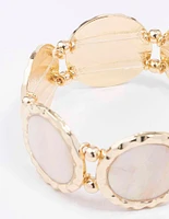 Gold Pearl Disc Bracelet