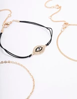 Gold Evil Eye Bracelet & Anklet 4-Pack