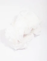 White Fabric Flower Hair Claw Clip