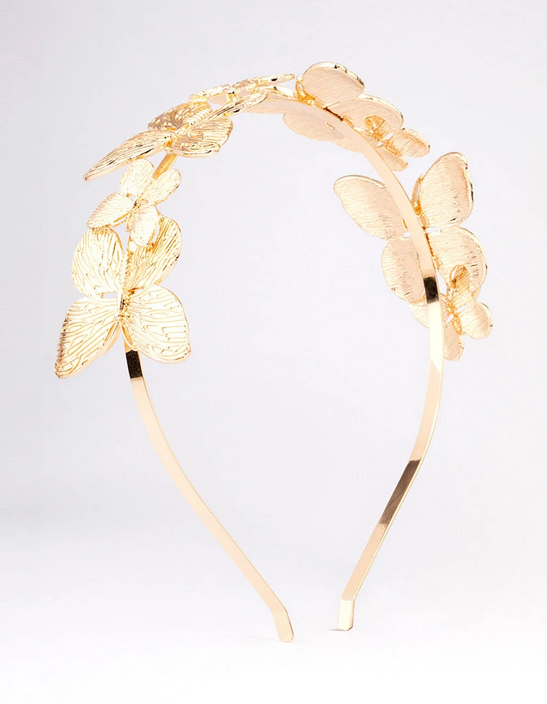 Gold Decorative Butterfly Headband