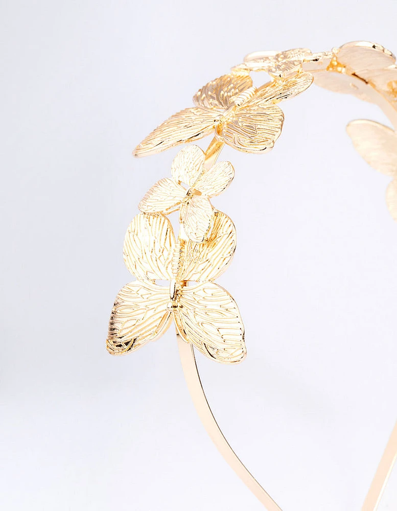 Gold Decorative Butterfly Headband