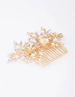 Gold Forest Butterfly Hair Comb