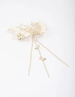 Gold Floral Diamante Butterfly Hair Claw Clip