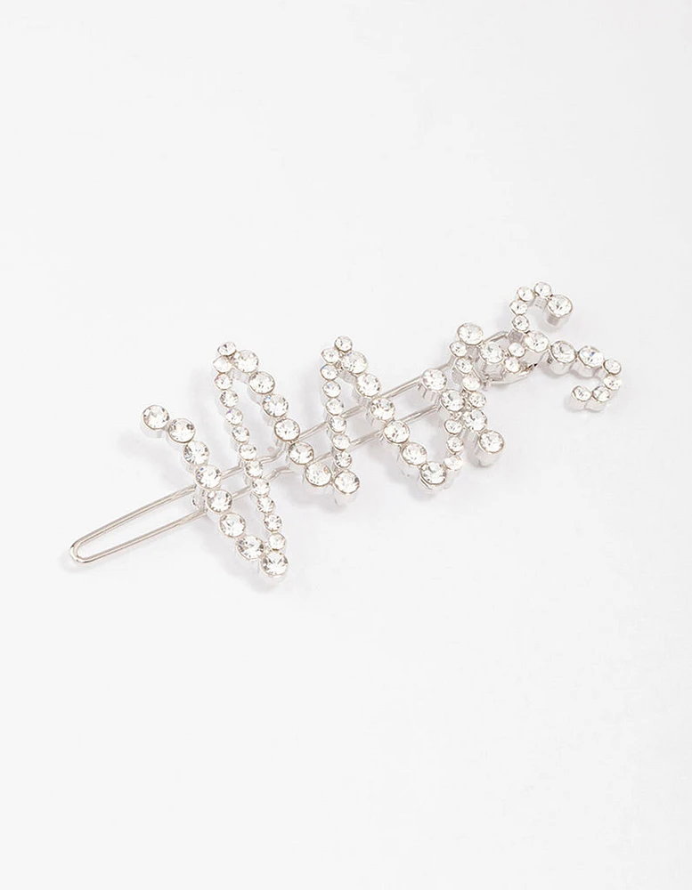 Rhodium Diamante Mrs Hair Clip