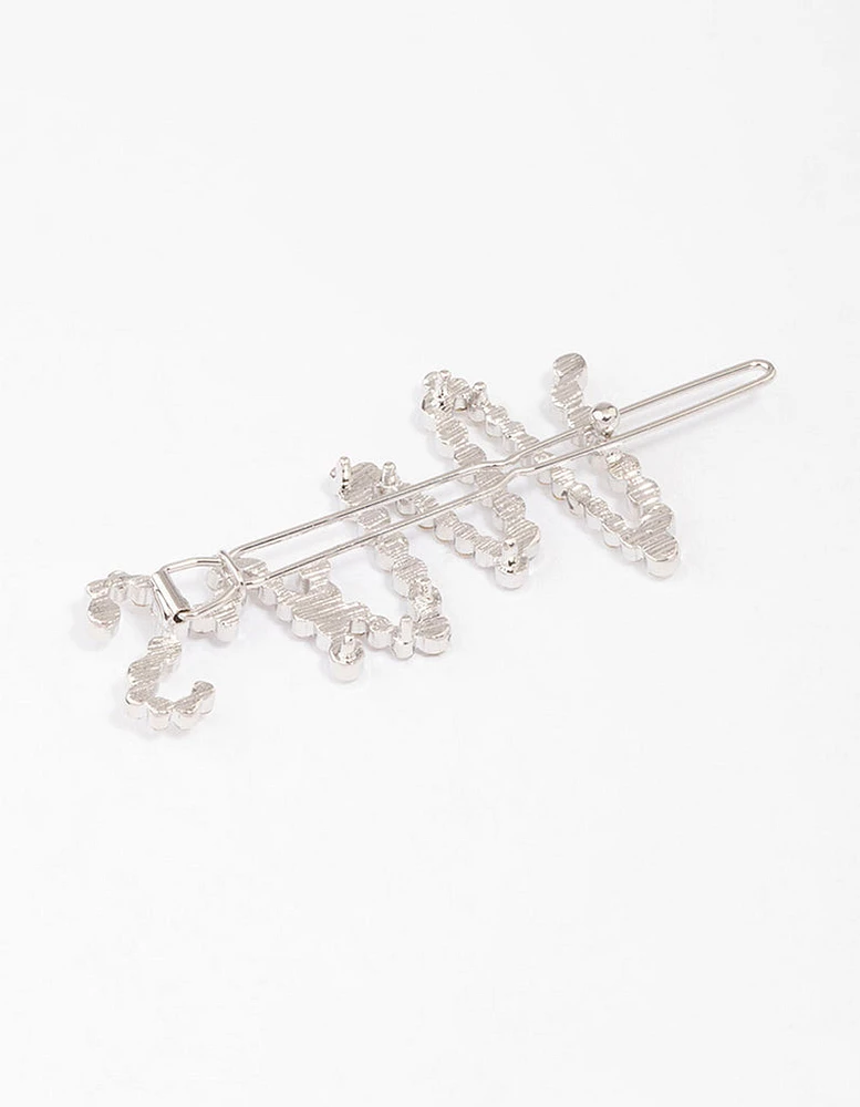 Rhodium Diamante Mrs Hair Clip