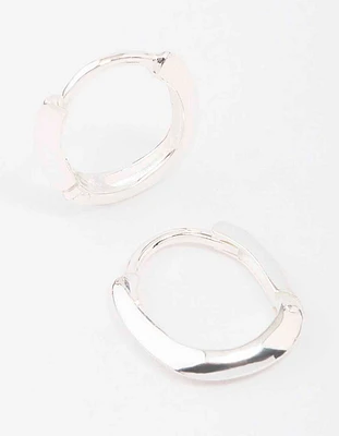 Sterling Silver Chubby Hoop Earrings